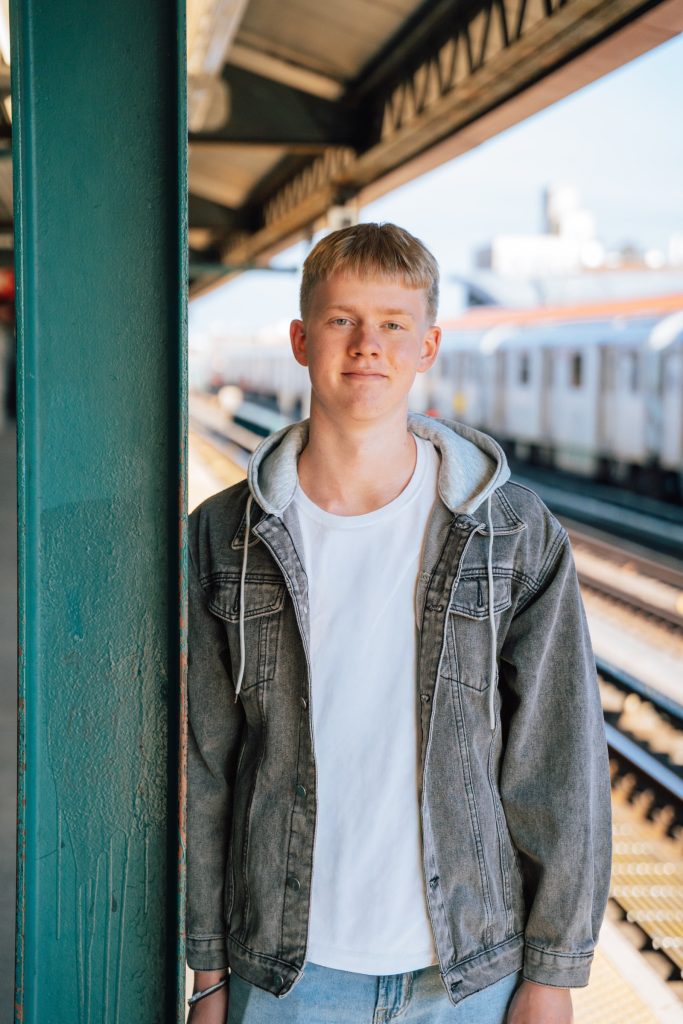 Will during his senior portrait session — photograph 1